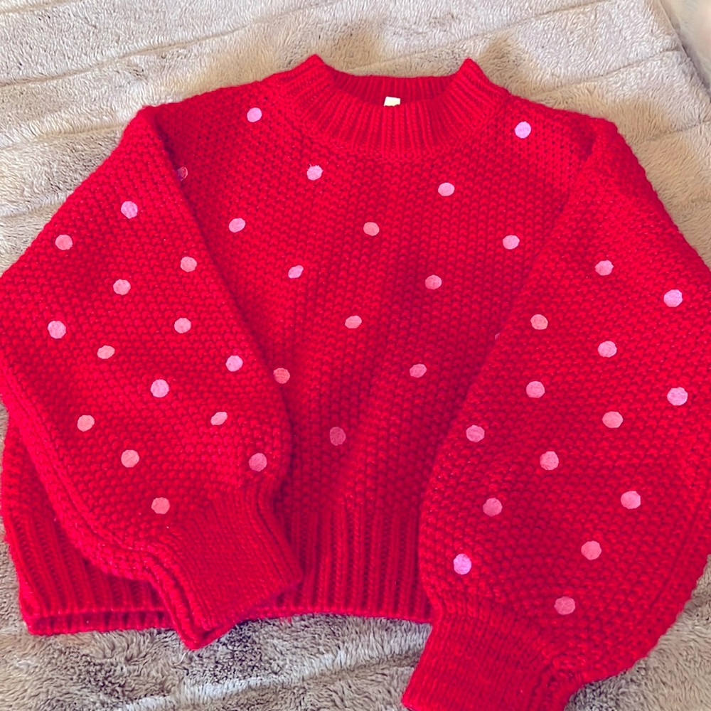 Adorable red/pink sweater